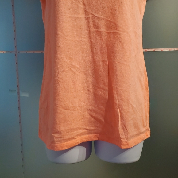 Like NEW! Small, Peachy S/S Top, Sexy Cut Out Straps on Back, Stretchy - Picture 6 of 10